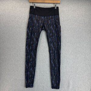 Lululemon Womens Size 4‎ Purple Speed Tight Leggings Stained Glass Side Pockets
